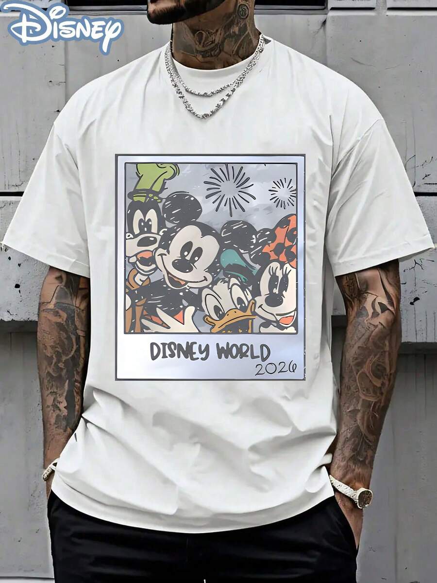 Officially Licensed Graphic T Shirts 100 Percent Cotton Shirt,  World 2026 Photo T-Shirt, Unisex, 220g, Retro Vintage, Park Souvenir, Casual Tee - 白色 - 查看 1