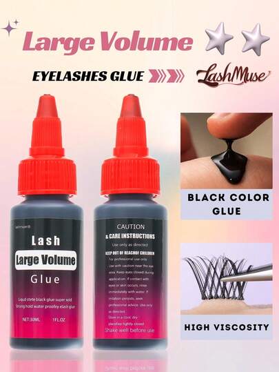 30ml/Pc Lash Glue, Cluster Eyelash Glue, Black Sensitive Lash Glue, Fast Drying, Waterproof & Long-Lasting, Strong Hold DIY Lash Extension Glue For Individual Lashes Suitable For Various False Eyelashes Waterproof And Long-Lasting, Not Easy To Fall Off Lash Glue, Eyelash Glue