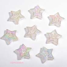 20颗透明多色五角星形珠子，可用于制作手链、项链等DIY饰品，适合夏季和学校佩戴。 - 彩色 - 查看 25