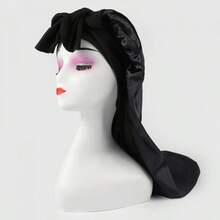 Women's Long Satin Sleep Cap With Bow Headband, High Elasticity, For Hair Styling And Hair Care - Multicolor - View 7
