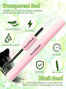 600PCS D Curl Individual Cluster Lash Set, 10-18mm Extra Thick Lashes, 60D+80D+100D+120D+150D Natural & Voluminous, Ultra Soft & Lightweight DIY Lash Extension Kit With Makeup Tools, Perfect For Beginners, Home DIY, Daily Wear, Parties And Gifting - 黑色 - 查看 6