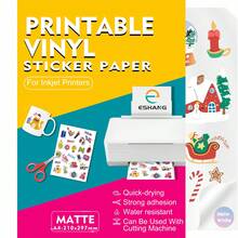 Premium Matte White Printable Sticker Paper For Inkjet Printer, Quick Drying, Water Resistant, Scratch Resistant, Sticks To Most Surfaces, 8.3x11.7 Inches, 20/10 Sheets - MATTE - View 1