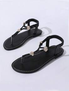 Dép xỏ ngón đế bằng mũi tròn, nhẹ, thoải mái, gợi cảm dành cho nữ. - màu đen - Xem 7