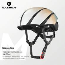 ROCKBROS 加厚减震山地公路自行车头盔，透气可调节轻便充气流线型骑行头盔（女士款） - 彩色 - 查看 9