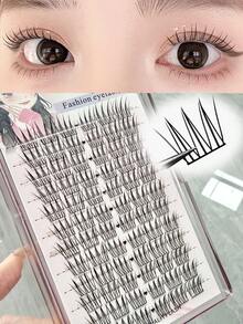 anlinnet 72pcs/Box 1D 0.07mm Faux Mink Eyelashes, C-Curl Curly 10-13mm Mixed Length, Fluffy Natural Look False Eyelashes, Infused With Vitamin E, Reusable DIY Eyelash Extension Kit, Suitable For Beginners - C - View 1