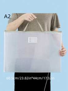 1个加厚A2/A3/A4文件袋，透明网眼设计，两种款式网眼拉链袋，适合存放学生试卷和美术用品 - 彩色 - 查看 20