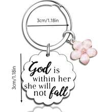 1个不锈钢钥匙扣，印有励志圣经经文，基督教礼物，适合送给朋友、女孩，表达对灵性、宗教信仰和鼓励的人士。 - 鋼色 - 查看 3