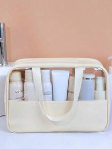 Bộ 3 túi đựng mỹ phẩm du lịch bằng PVC dung tích lớn, túi cầm tay đựng đồ chăm sóc da, túi đựng mỹ phẩm thiết yếu khi đi du lịch, thích hợp đựng son môi, cọ trang điểm. - Nhiều màu - Xem 6