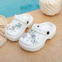 1 đôi dép xăng đan rỗng mũi hình bướm và hoa cho trẻ em, dép bít mũi cho bé trai/bé gái. - trắng - Xem 4