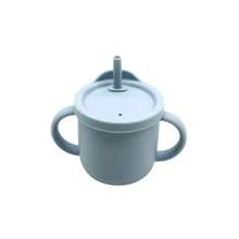 Infant Straw Cup, Training Cup, Silicone Material Double Handle Water Bottle - Multicolor - View 10