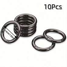 5/10/20pcs Metal Spring Snap Hooks, One-Click Open/Close Anti-Lost Key Chain, Outdoor Camping Backpack Hanging Accessories, Wear-Resistant Rust-Proof Metallic Quick Clips - Multicolor - View 15