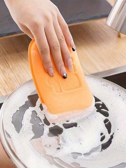 Thick Dishwashing Sponge, Kitchen Cleaning Sponge Cloth, Large Size Dual-Sided Non-Stick Dish Scrubber Sponge Block