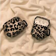 Funda para auriculares con estampado de guepardo y leopardo compatible con Pro 3, compatible con iPhone, funda para auriculares compatible con 1/2, nueva funda protectora para auriculares inalámbricos compatible con 3/Pro/Pro2, regalo para novio/novia - Gris - Ver 1