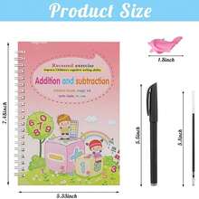 1pc/4pcs Reusable Magic Handwriting Practice Book, Calligraphy Copybook, Suitable For Children, Magic Writing Pad, Tracing Book, Holiday Gift, Stationery Gift, Learning Supplies, Birthday Gift, Christmas - No Pen Needed, Can Write With Regular Ballpoint Pen. (Color And Details Random) - Multicolor - View 5