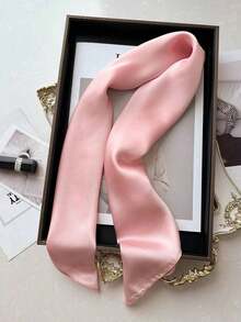 1pc Summer Accessory Scarf, Solid Color Neckerchief, Square Headscarf For Women, Suitable For Dresses - Hồng - Xem 4