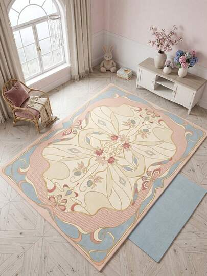 1pc Rug, Carpet, Area Rug, Doormat, Runner, European & Modern Cute Fresh Floral Striped Bohemian Style Area Carpet - Large Size Carpet For Bathroom, Kitchen, Entryway, Hallway, Bedside, Living Room, Bedroom, All Season Washable Carpet Rug, Home Decor