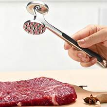 1pc Stainless Steel Meat Tenderizer, Kitchen Cooking Tool For Pounding Steak, Meat Mallet, Commercial Meat Pounder - Silver - View 1