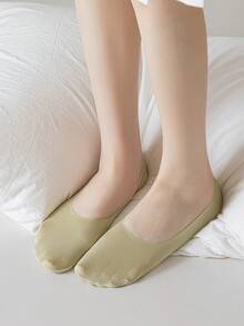 1/3/5 Pairs Spring And Summer Ice Silk Boat Socks For Women, Anti-Slip, No Heel Slipping, Invisible Socks, Thin Low-Cut Socks, Breathable Cool Socks - Multicolor - View 5