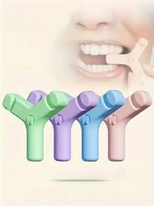 1pc Y-Shaped Silicone Facial Muscle Trainer, Suitable For Men And Women Daily Facial Muscle Exercise - Multicolor - View 1