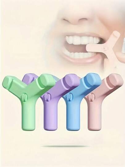 1pc Y-Shaped Silicone Facial Muscle Trainer, Suitable For Men And Women Daily Facial Muscle Exercise