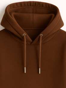 Fleece-Lined Sweatshirt And Pants Set With Drawstring And Pockets, Various Sizes. - Rỉ Nâu - Xem 4