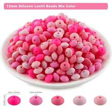 100 piezas de cuentas de silicona redondas planas de 12mm, cuentas de silicona de color rosa intenso mezclado para manualidades DIY, cadenas de teléfono, pulseras, collares, llaveros, joyería, artesanías, encantos de bolso - rosa intenso - Ver 2