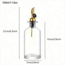 1pc Glass Oil Bottle - With Label, Kitchen Olive Oil Dispenser, Coffee Syrup Dispenser, Gravity Activated Opener, Self-Opening Glass Bottle Dispenser, Olive Oil Bottle, Seasoning Kitchen Supplies 350ml/11.8oz, 500ml/17oz, Gold - Multicolor - View 12