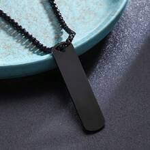 Fashionable And Simple Stainless Steel Square Bar Pendant Necklace For Men And Women Hip Hop Party Jewelry Gifts - Gold - View 8