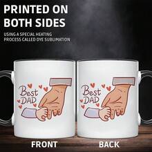 1个“最佳爸爸”父亲节陶瓷咖啡杯 - 11盎司耐热可重复使用，冷热饮皆宜的理想礼物 - 白色 - 查看 9