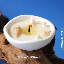 1pc Ocean Themed Bowl Candle, Decorated With Stars And Seashells, Suitable For Beach Party And Home Decor - 1PC - View 8