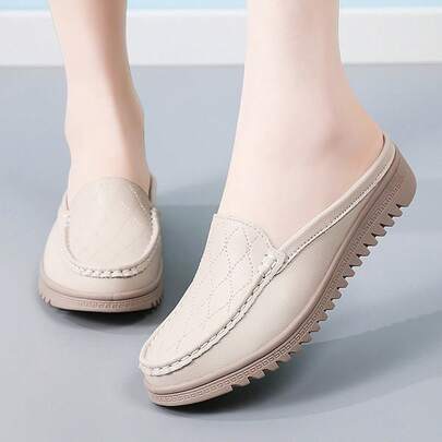 Women's Slip-On Loafers, Lightweight Comfortable Soft Sole Non-Slip Casual Moccasins For Mothers