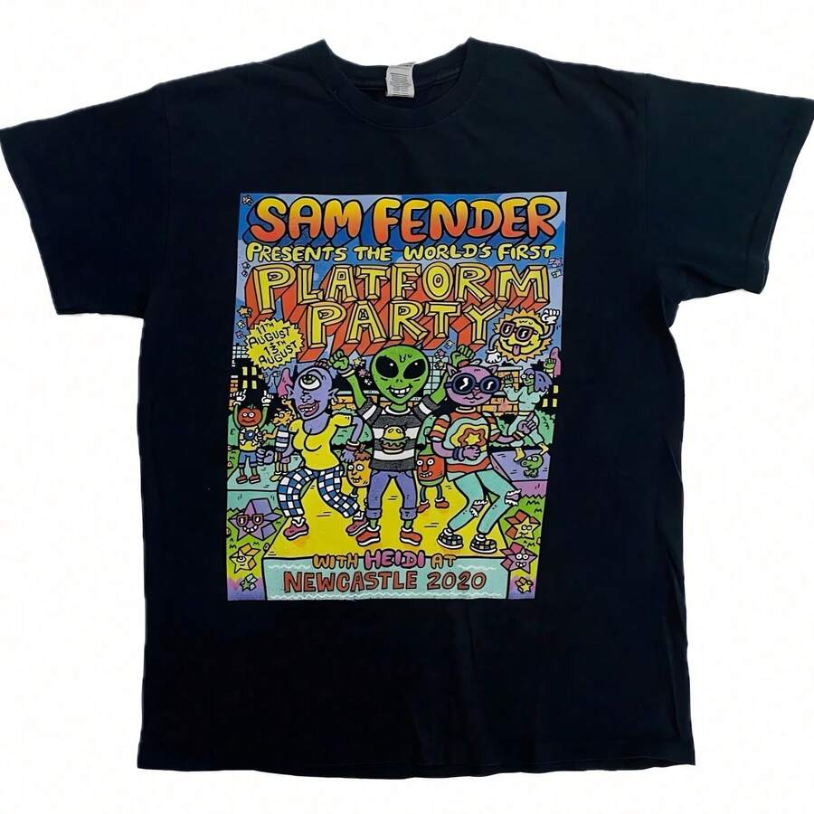 1PC Sam Fender Presents World's First Platform Party With Heidi Newcastle 2020 Graphic Women's T-Shirt - Black 1 - 查看 1