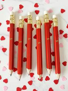 25 Pcs Red And Gold Foil Bow Mini Pencils, Bridal Shower Game Pencils- Golf Pencils, Wedding Pencils, Shower Favor, Gifts - Bow Mini Pencils - View 6