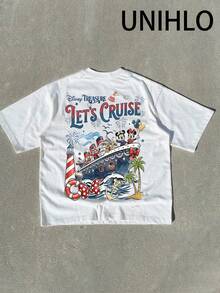 Disney UNIHLO Mickey  Print  Summer Casual Versatile Pure Cotton T-Shirt Suitable For Any Place - 白色 - 查看 5
