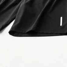 Plus Size Men's Comfortable Printed Shorts With Adjustable Elastic Waistband, Drawstring And Zipper Pockets Sports - Black - View 5