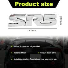 2PCS 3D SR5 Metal Emblem Car Fender Side Rear Tailgate Badge Decal Sticker Self-Adhesive Automotive Decal For Fender Bumper Universal Vehicle Exterior Decor Accessories Silver - SR5銀色 - 查看 2