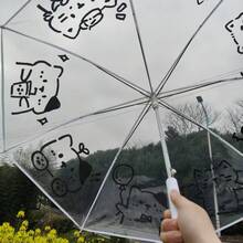 1pc Automatic Transparent PVC Banana Dog Pattern Umbrella, Waterproof And Windproof, Nature Style, Cute And Fresh, Suitable For Female College Students - Line Kitten - View 12