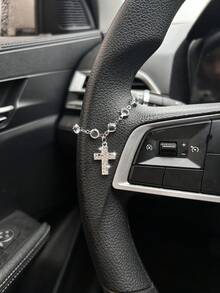 Pendentif de voiture en croix, décoration suspendue pour rétroviseur en cristal vintage, accessoires d'intérieur de voiture pour hommes et femmes - A - Voir 2