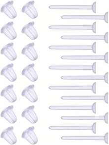 透明隐形塑料睡眠耳塞，无需摘取，防堵塞耳洞，耳钉，耳软骨耳环 - 彩色 - 查看 5