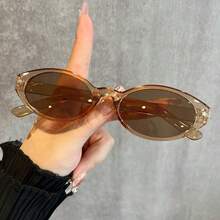 1 Pair Oval Small Frame Stylish Chic Unisex Classic Retro Star Fashion Glasses, PC Material, Suitable For Driving, Travel, Camping, Outfit Matching, Photography - Multicolor - View 14