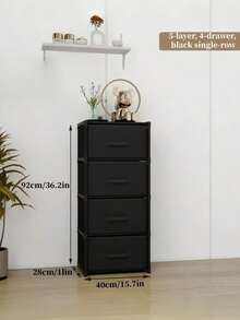 1件装简易储物柜，带多层抽屉，卧室内衣收纳柜，家用组装式储物架，落地式组装储物架 - 彩色 - 查看 19