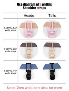 3pcs Non-Slip Bra Strap Clips, Adjustable Strap Width - Multicolor - View 9