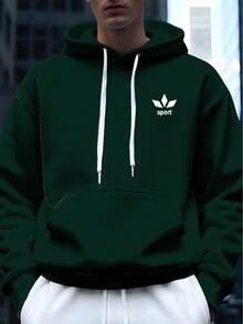 Moletom Esportivo Casual, Ideal para Atividades ao Ar Livre e Passeios de Lazer Moda Inverno Presente Namorados pai Mae - Verde Escuro - Visão 3