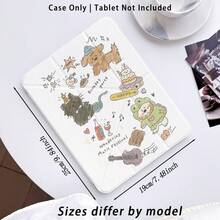 Painted Effect Acrylic Crystal Cover With Dog, Frog, Cake, Guitar Patterns, 3+Y Fold Anti-Bend, Compatible With Honor Pad 9/10, Honor GT 11.5inch/X9A/X9Pro, Matepad 11 Inch 2023/2022, Matepad Pro, Matepad 11.5 (2026), Apple 10th Generation/ 11 2025, Suitable For Back To School, Valentine's Day - Multicolor - View 4