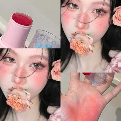 Bâton de blush HERORANGE, texture lisse, facile à appliquer, longue tenue et résistant à l'eau, cadeau idéal pour les débutants