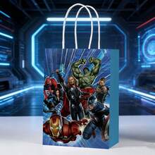 2pcs Anime Gift Bag, Marvel Peripheral Tote Bag, Iron Man Creative Paper Bag, Birthday Packaging Bag, Souvenir Packaging Bag - Multicolor - View 4