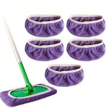 1/3/5Pcs Reusable Microfiber Mop Pads Compatible With Sweeper, Dry And Wet Dual-Purpose Flat Mop Covers, Washable Pads For Surface/Hardwood Floor Cleaning (Mop Not Included) - Multicolor - View 3