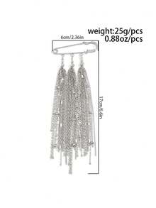 1件嘻哈风镂空星形吊坠水晶链组合胸针，摇滚朋克设计，休闲简约，街头风格，适合婚礼、派对、日常佩戴，男女皆宜的时尚裤链礼物 - 褲鏈 - 查看 5