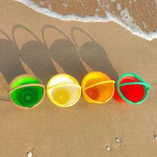 New Vegetable & Fruit Series Beach Toy Set, Includes Foldable Bucket, Shovel, Sand Molds - Multicolor - View 12