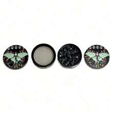 1pc Random Style Green Butterfly Pattern Powerful Grinder, Portable Mini Metal Herb Grinder And Kitchen Spice Mill, Christmas & Halloween Gift - Multicolor - View 5